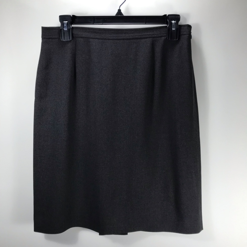 Ann Taylor Academia Business Casual Pleated A-Line Skirt Dark Gray Size 8P